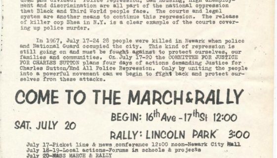 Flyer for Charles Sutton Rally (1974)-min thumbnail of Flyer for Charles Sutton Rally (1974)-min