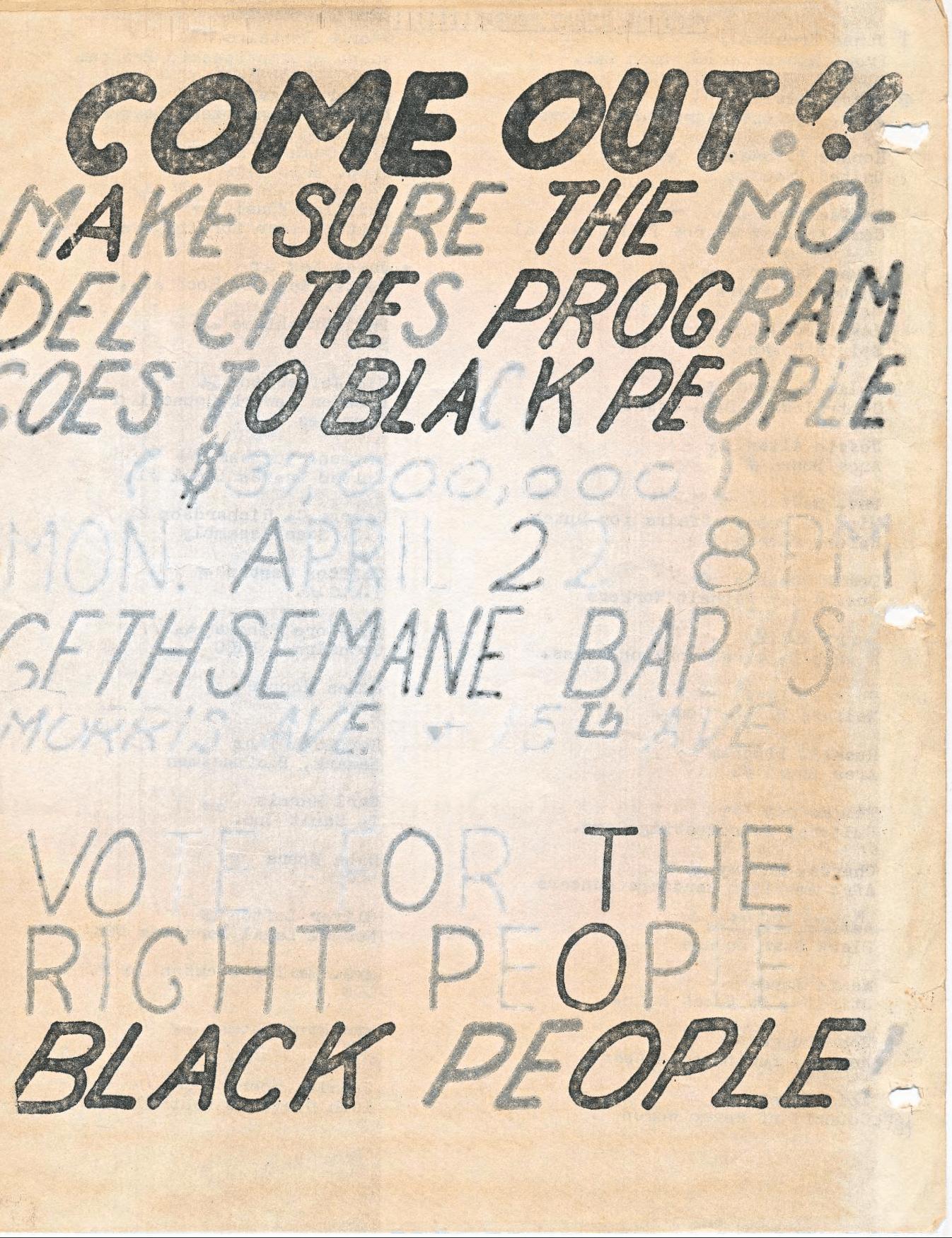 Model Cities Election Flyer (1968)