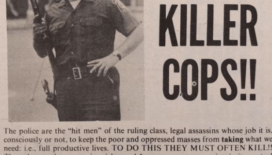 Stop Killer Cops Ad (Unity and Struggle, November 1974)-min