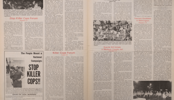 Stop Killer Cops Campaign Centerfold (Unity and Struggle, Feb 1975)-min