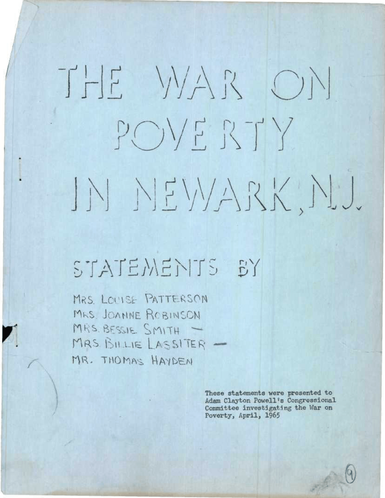 The War on Poverty in Newark 